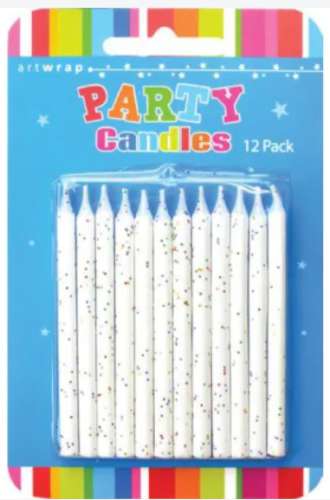 White Glitter Candles - Click Image to Close